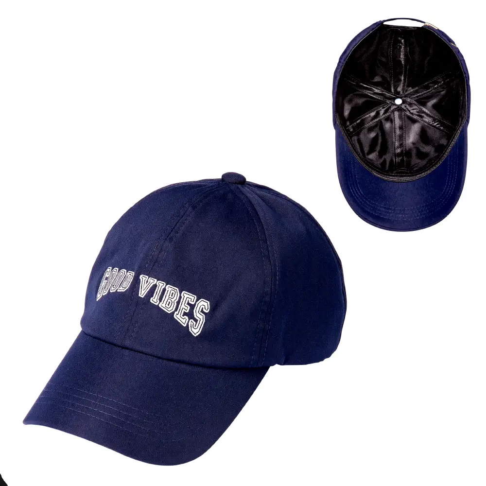 Adjustable Satin Lined Embroidered Baseball Cap